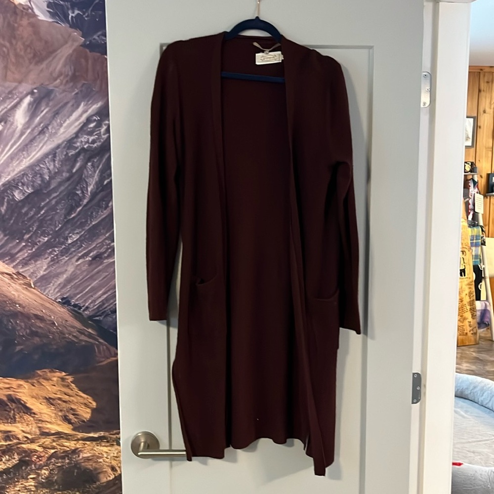 Propaganda lambswool blend long cardigan duster size M